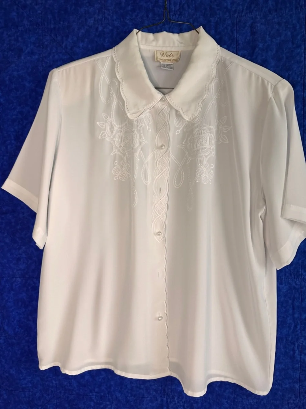 Vintage 80s Set Of 3 Blouses Lace White Cream Victorian Embroidered Women’s 20W - Picture 11 of 14